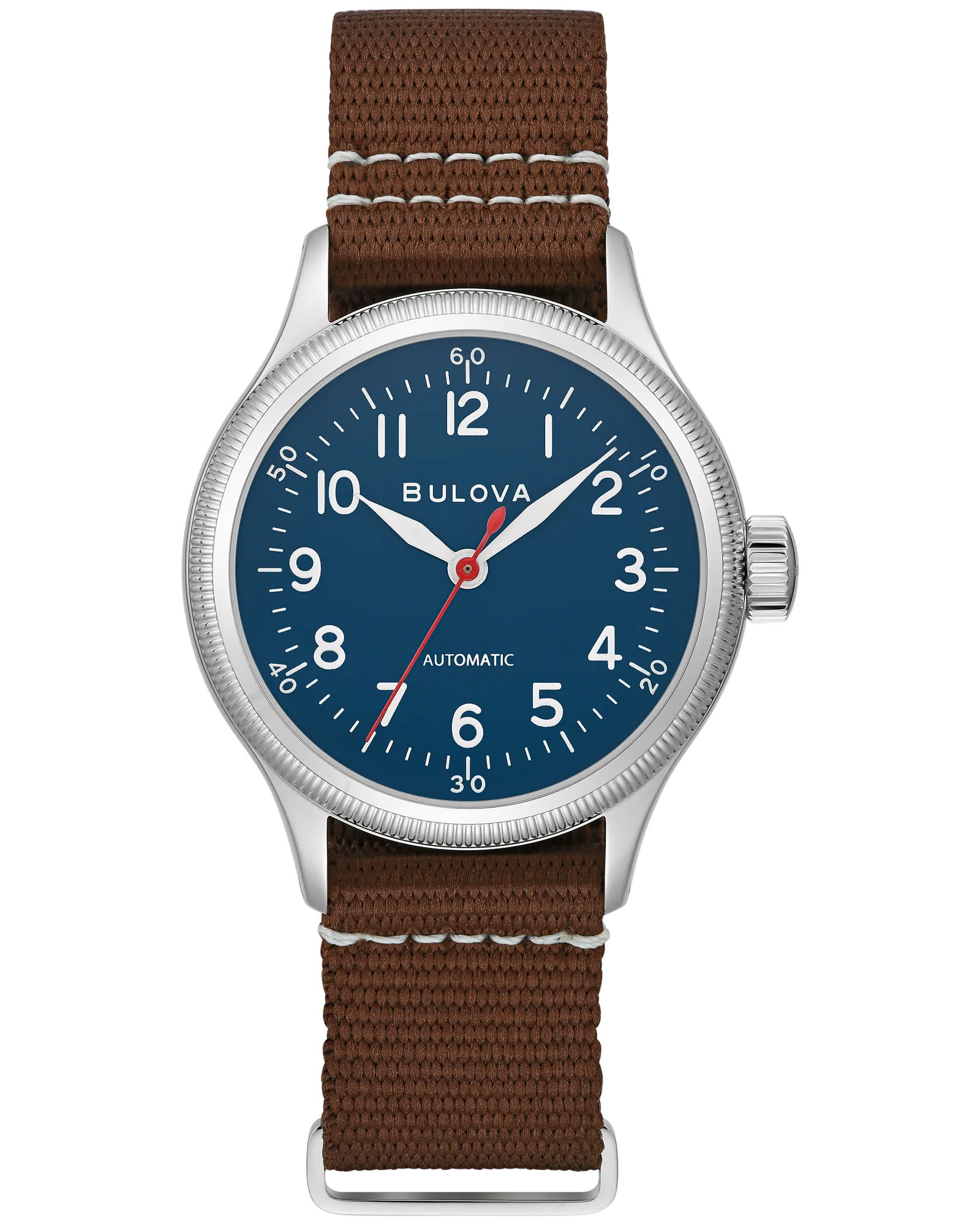 Bulova Blue Dial Nylon Strap A-11 Hack Watch 96A282 — Blue
