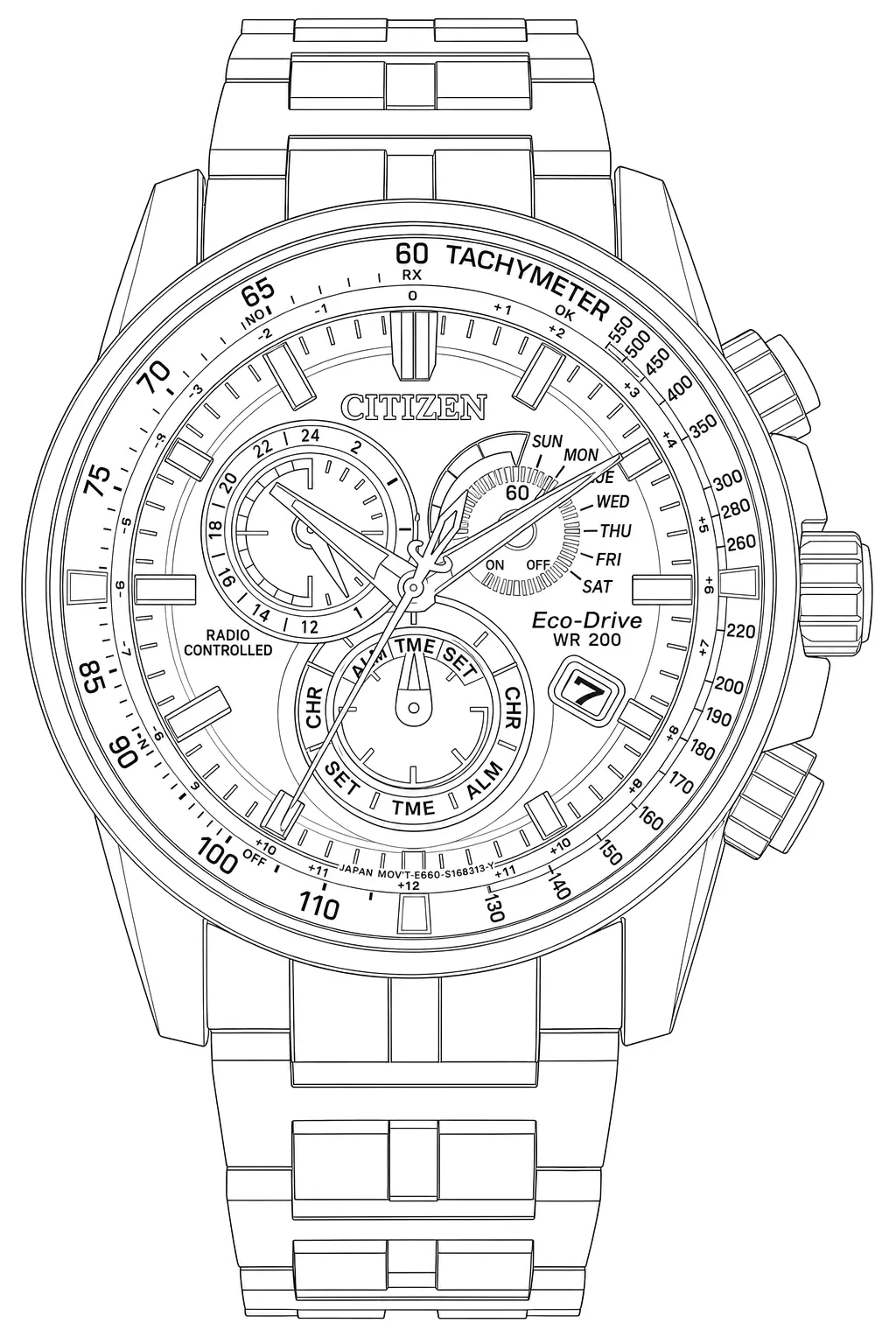 Watch technical diagram