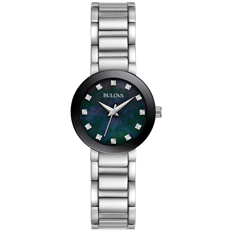 Bulova Futuro Black Mother of Pearl Dial Stainless Steel Watch