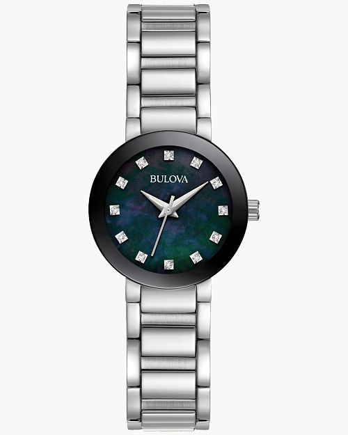 Bulova Futuro Black Mother of Pearl Dial Stainless Steel Watch