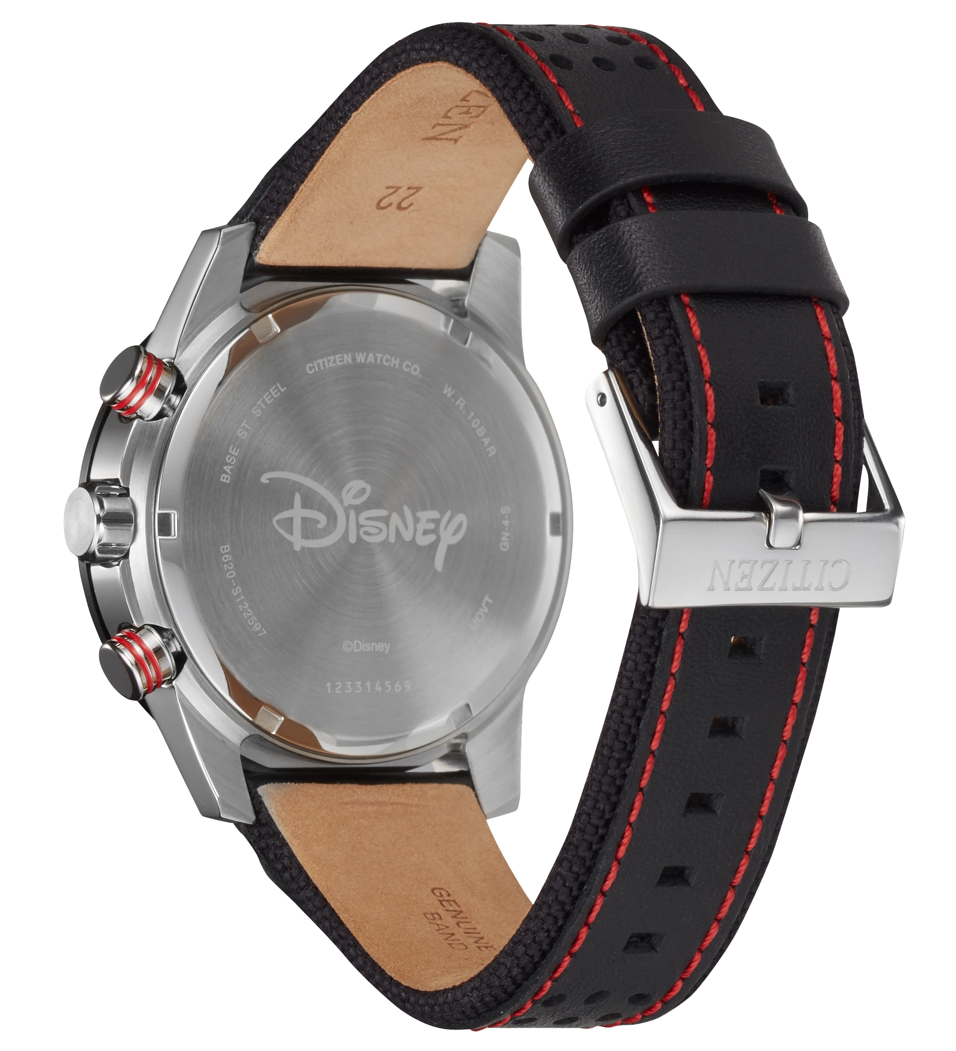 Mickey Racer Black Dial Leather Strap CA4439-07W | CITIZEN