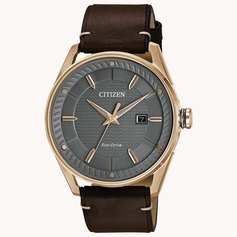 Citizen eco drive leather best sale