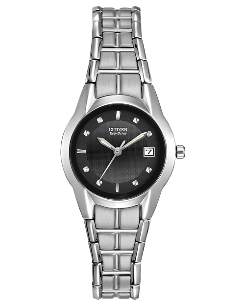 Paradigm - Ladies Eco-Drive EW1410-50E Silver Black Watch | CITIZEN