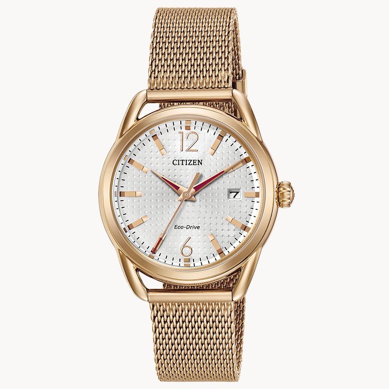 LTR Ladies Eco Drive FE6083 72A Rose Gold Tone Steel Watch CITIZEN