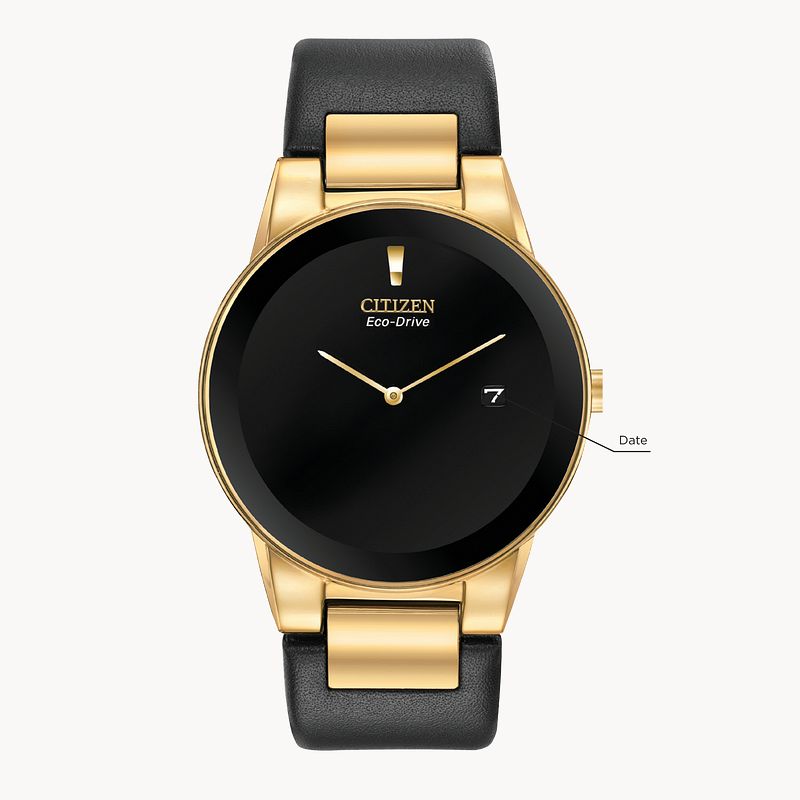 Citizen watch gold black face best sale