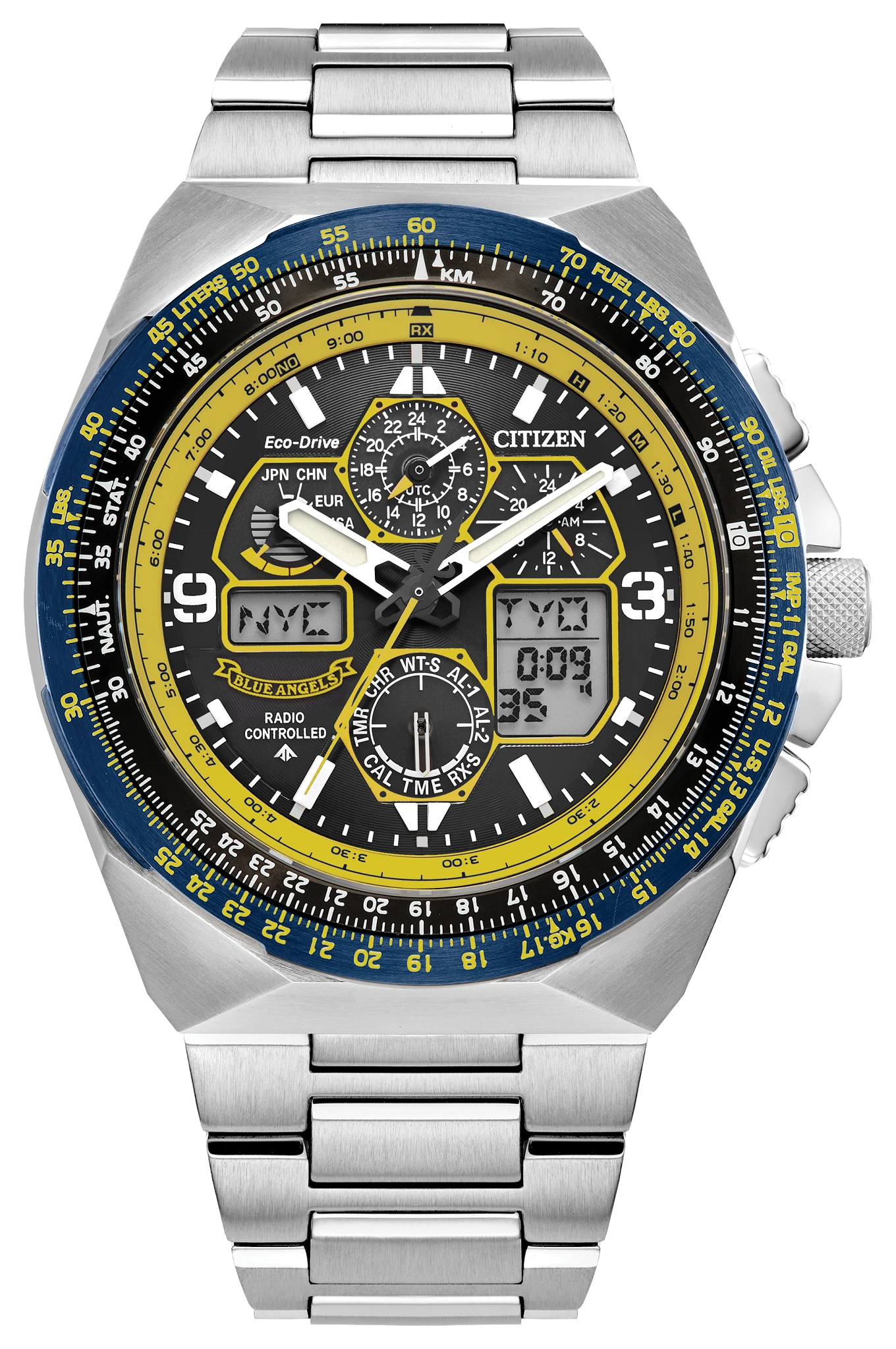 au maison Promaster Skyhawk A-T Blue Dial Stainless Steel Bracelet JY8125-54L