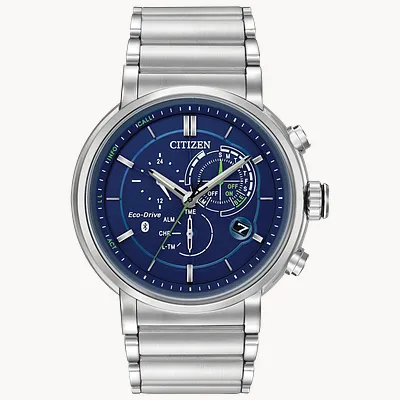 Proximity Blue Dial Stainless Steel Bracelet BZ1000 54L CITIZEN