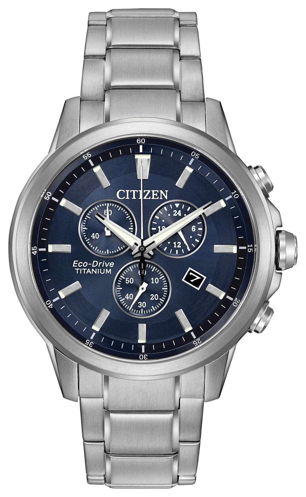 Chandler Blue Dial Super Titanium Bracelet AT2340-56L | CITIZEN