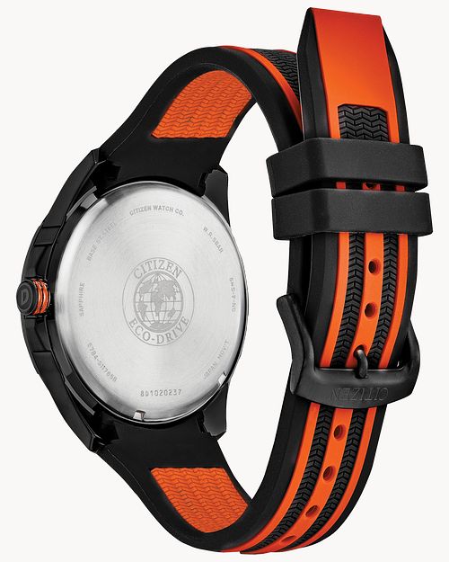 Citizen AR Eco-Drive Black Dial Orange Stainless Steel Watch | CITIZEN