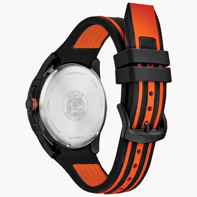 Citizen AR Eco Drive Black Dial Orange Stainless Steel Watch CITIZEN