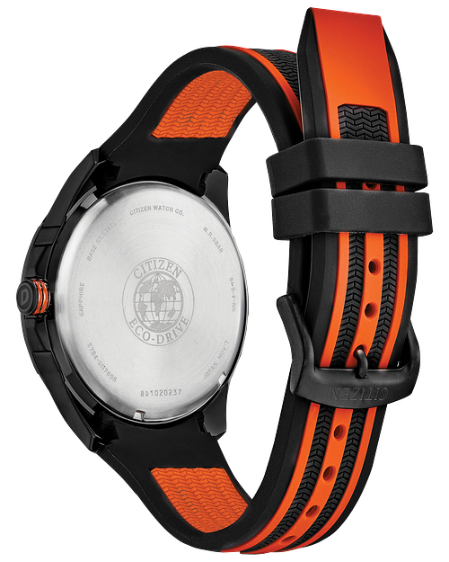Citizen eco drive orange and black chronograph hot sale
