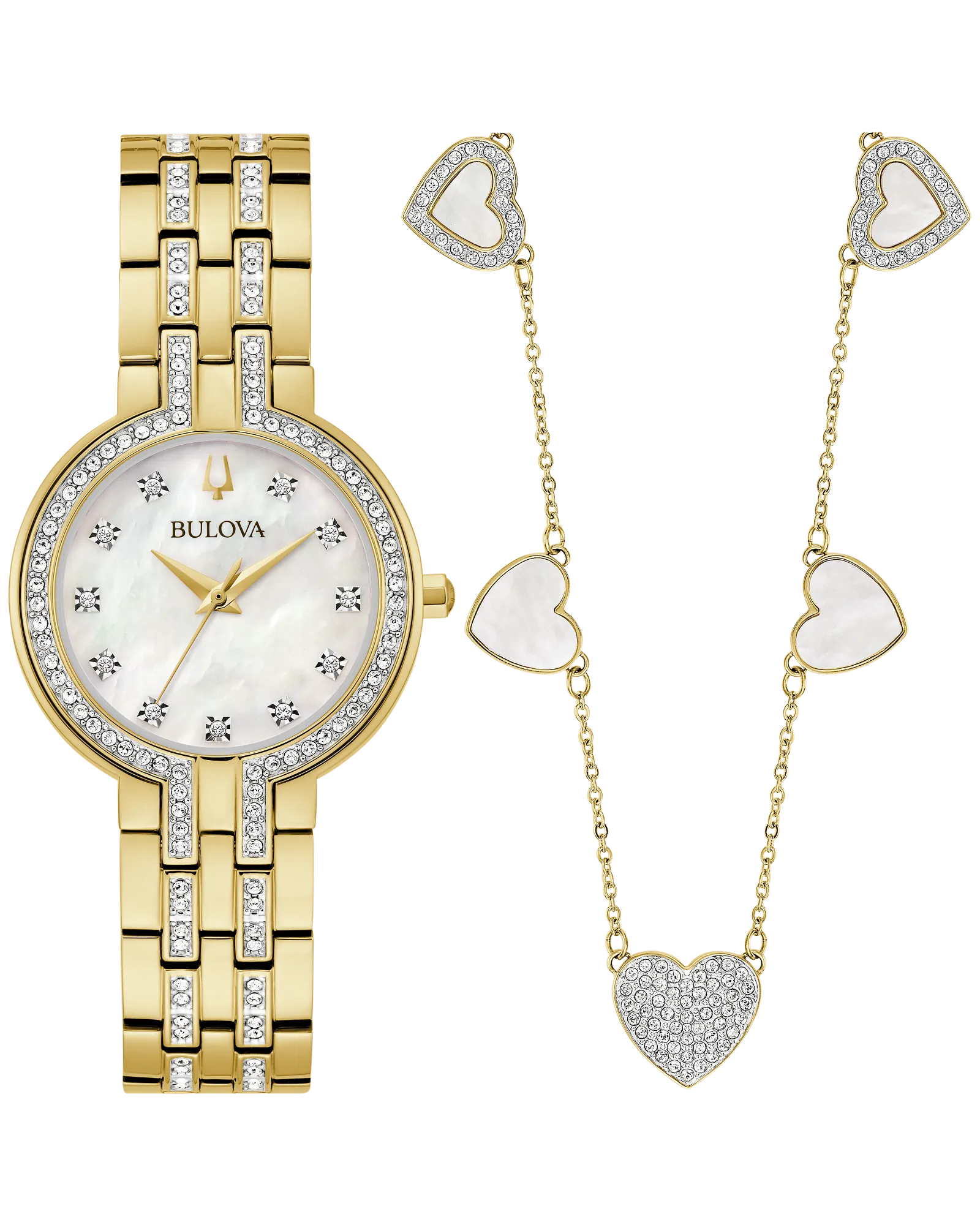 Bulova White Dial Stainless Steel Bracelet Crystal 98X138 — White