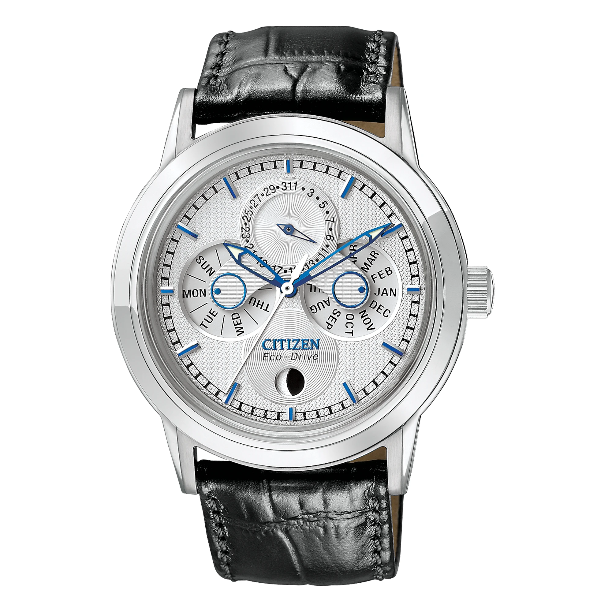 Chandler Silver-Tone Dial Leather Strap BU0030-00A | CITIZEN