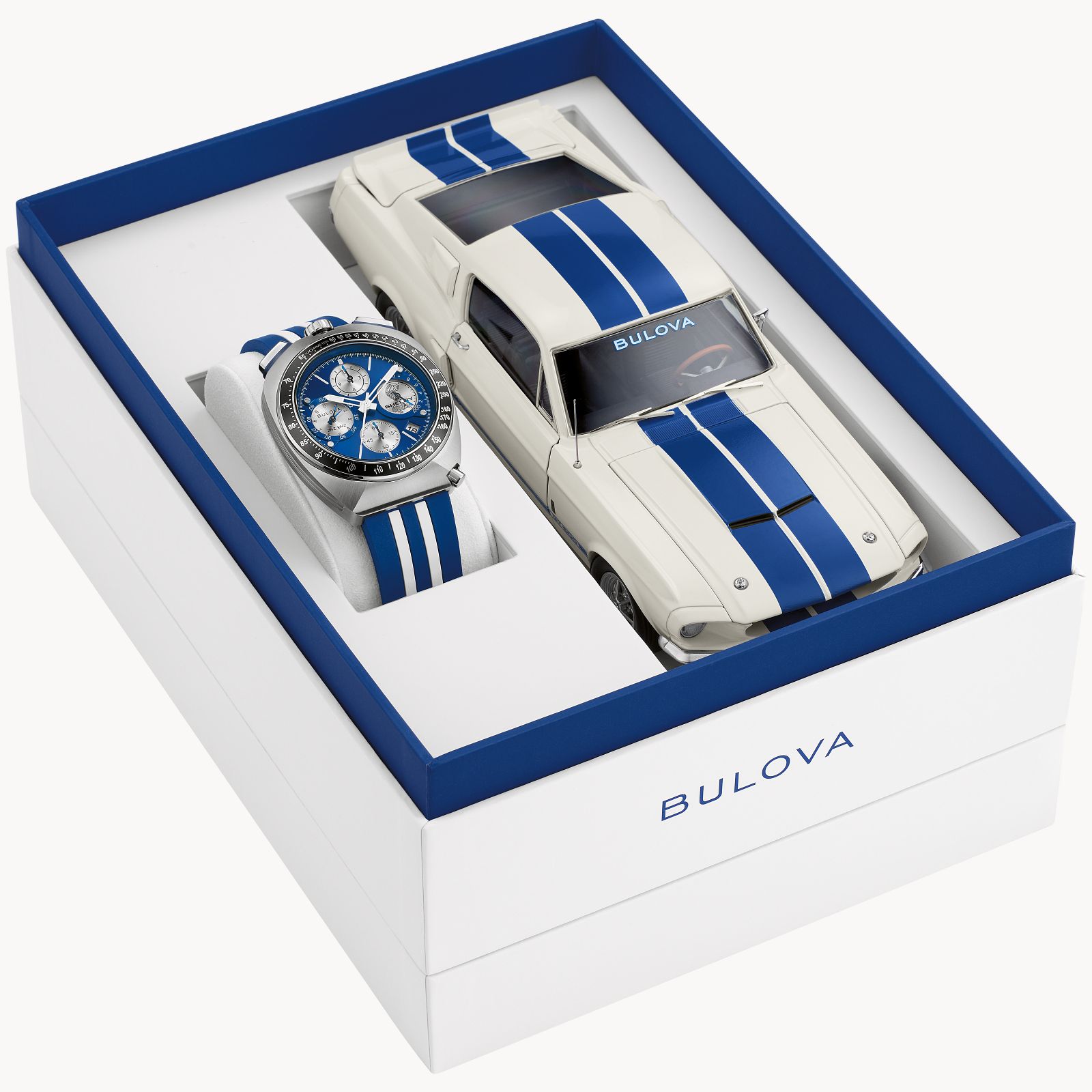 Blue Dial HNBR Rubber SHELBY® Racer Chronograph 98B452 | Bulova