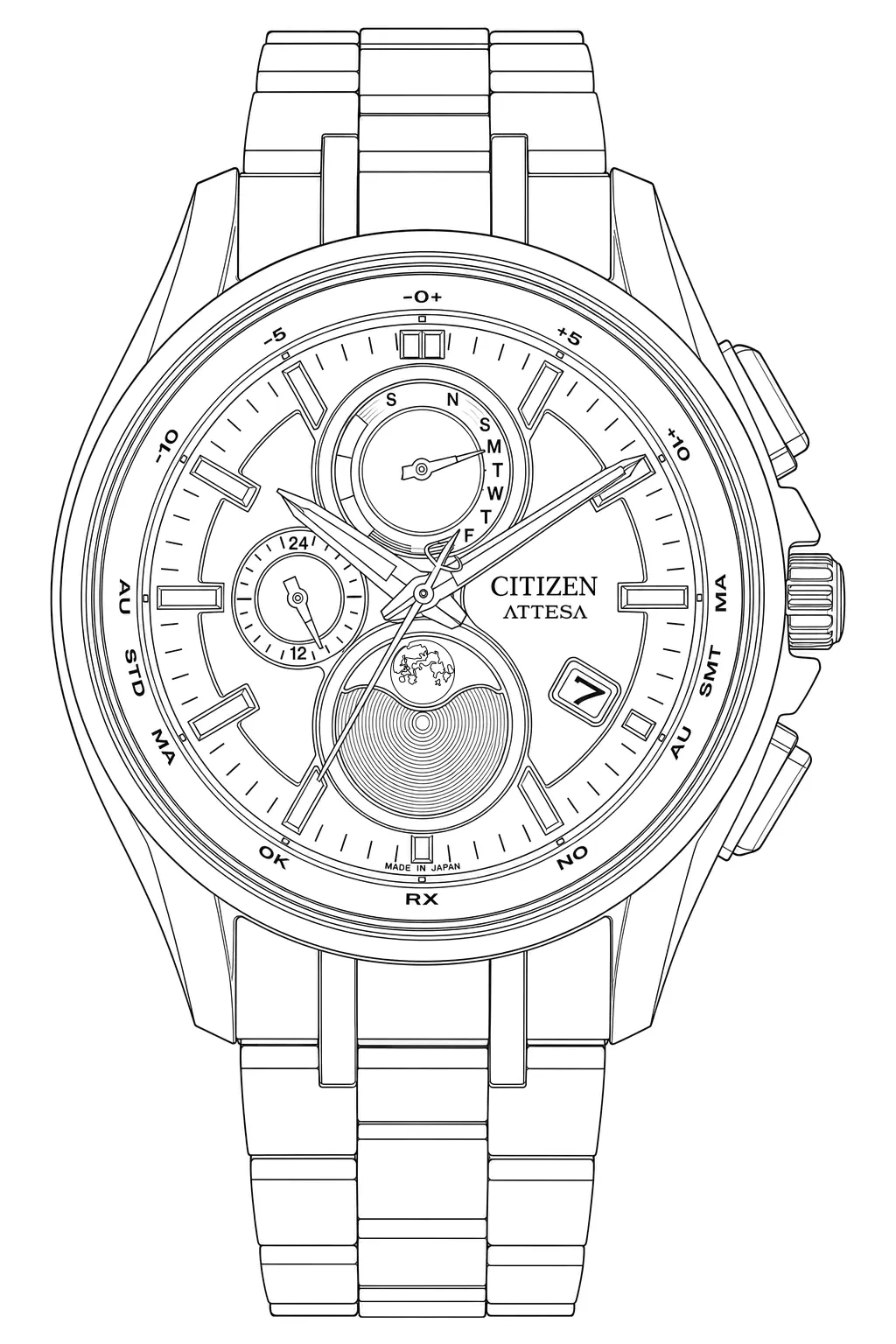 Watch technical diagram
