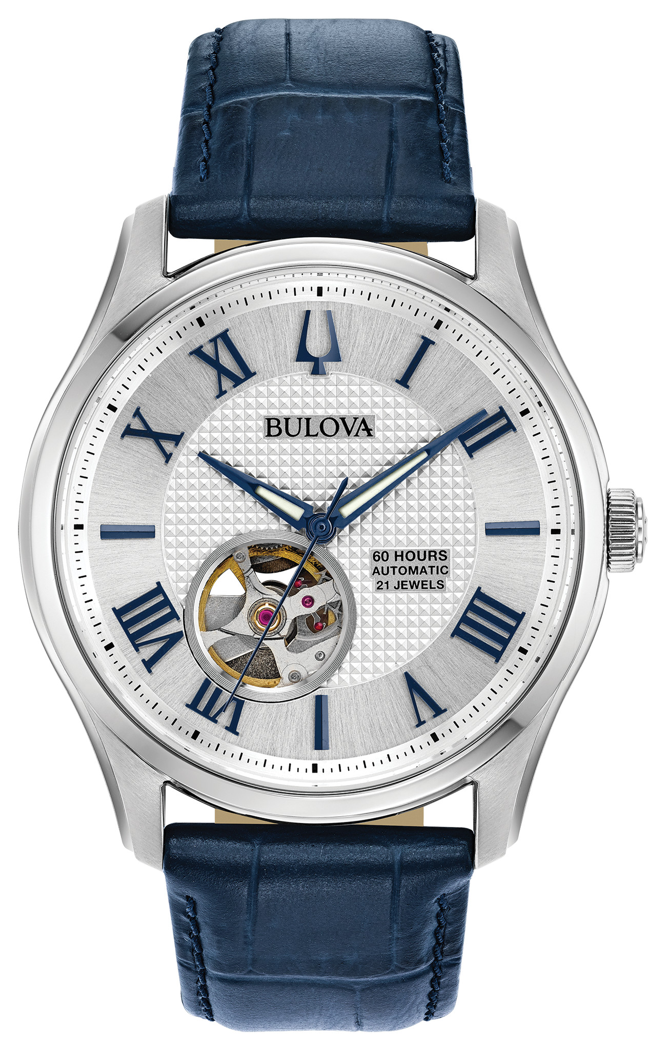 bulova men's leather watch