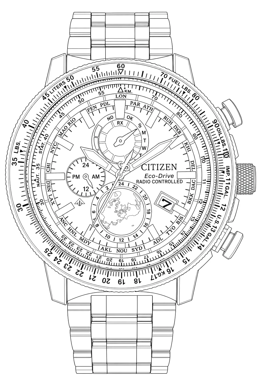 Watch technical diagram