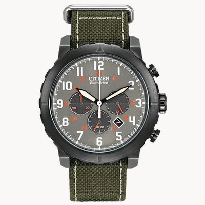 Brycen Gray Dial Nylon Strap CA4098 14H CITIZEN