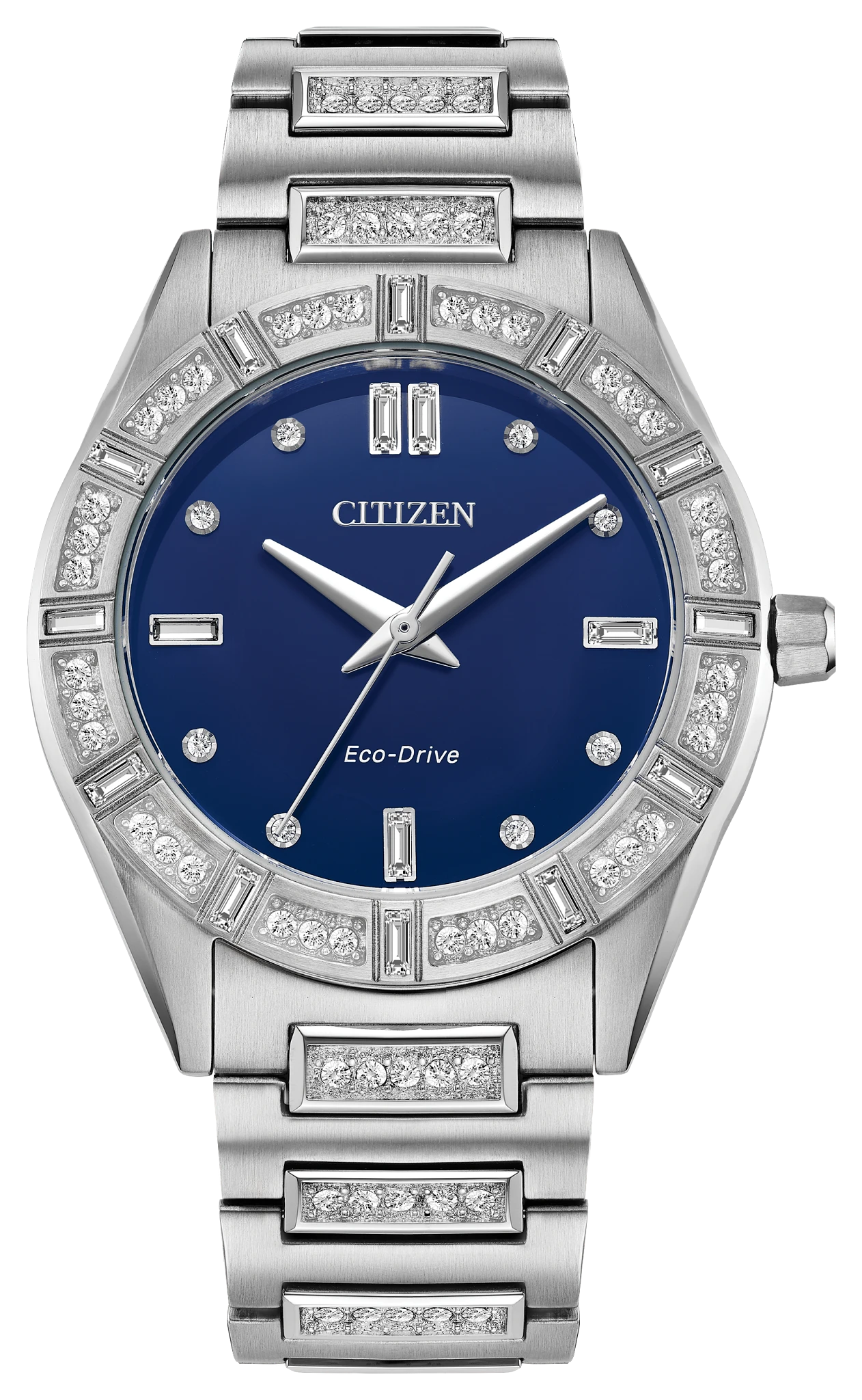 au maison Silhouette Crystal Blue Dial Stainless Steel Bracelet EM1020-57L
