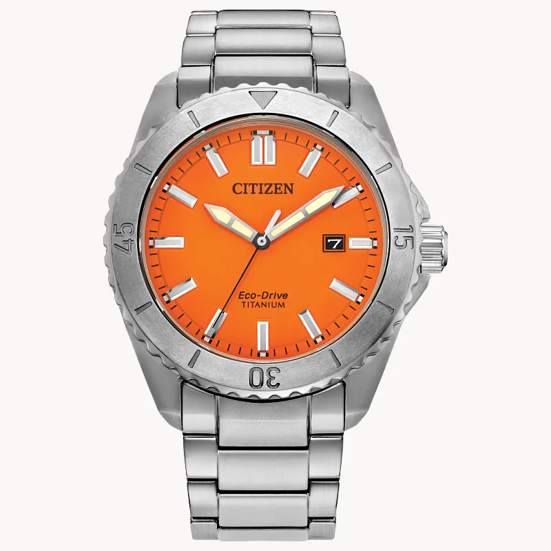 Brycen Orange Dial Super Titanium Bracelet AW1840-50X CITIZEN