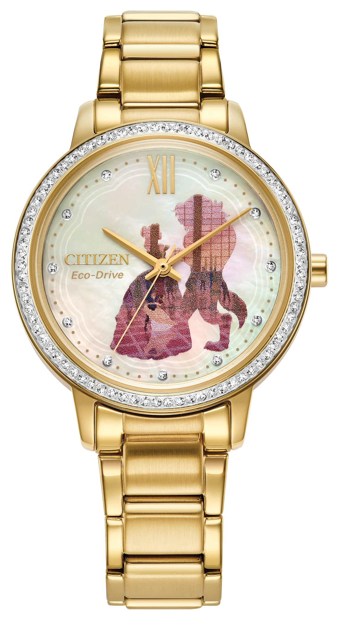 au maison Belle and Beast Gold-Tone Dial Stainless Steel Bracelet FE7048-51D