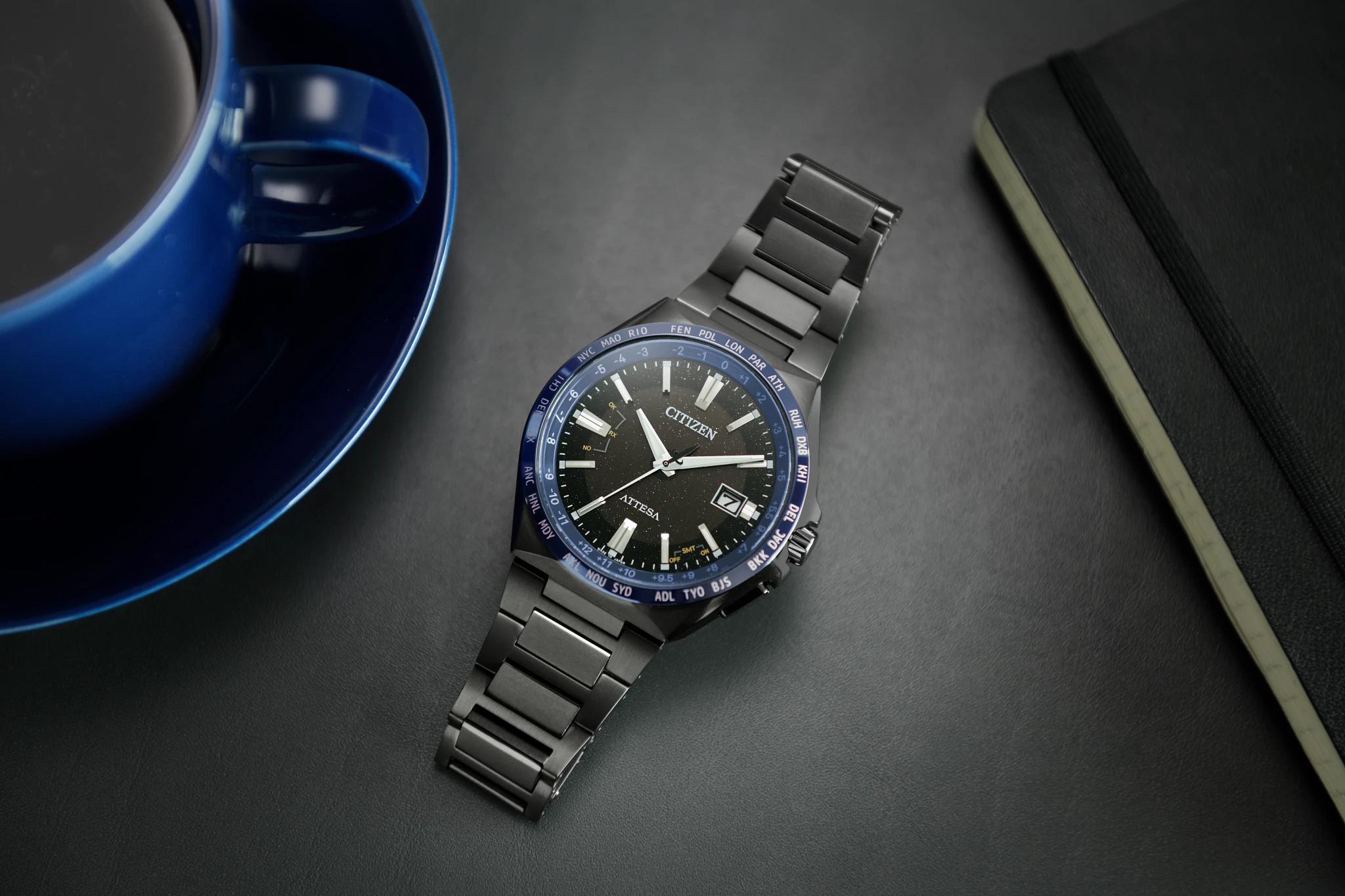ATTESA Black Dial Super Titanium Bracelet CB0217-71E | CITIZEN
