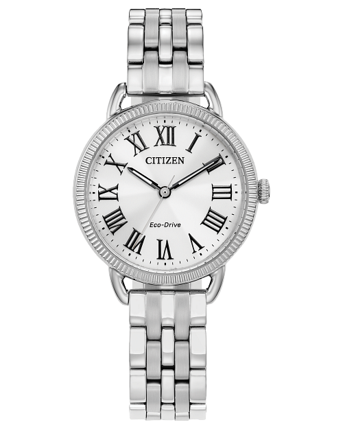 EM1050-56A Silver-Tone Edge Classic | Dial Coin Steel Stainless CITIZEN Bracelet