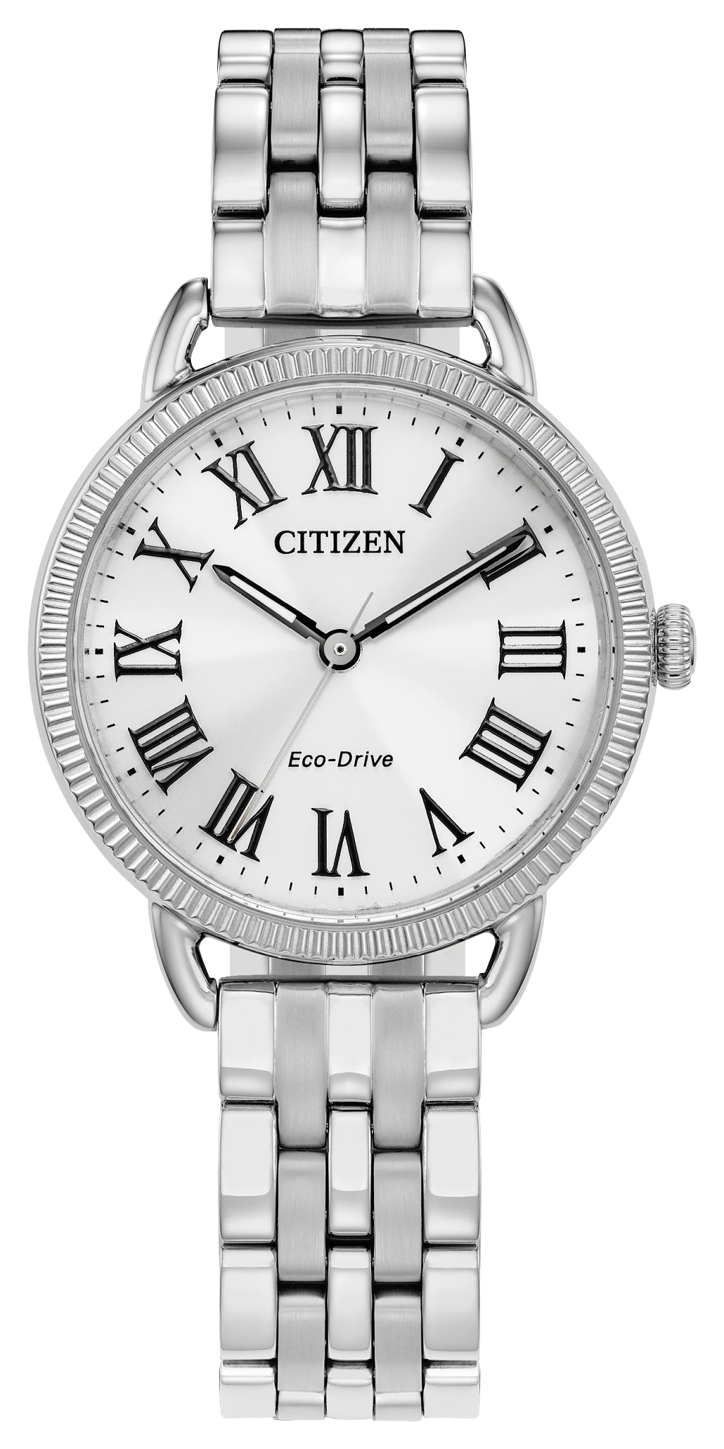 au maison Classic Coin Edge Silver-Tone Dial Stainless Steel Bracelet EM1050-56A