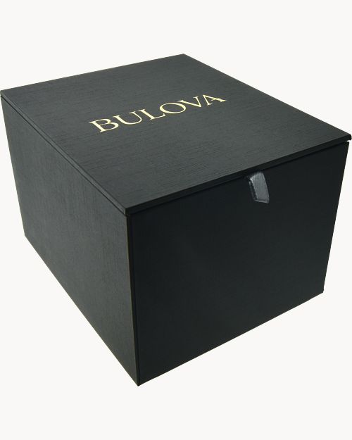 Bulova Classic Men's Silver Black Leather Classic Watch | Bulova