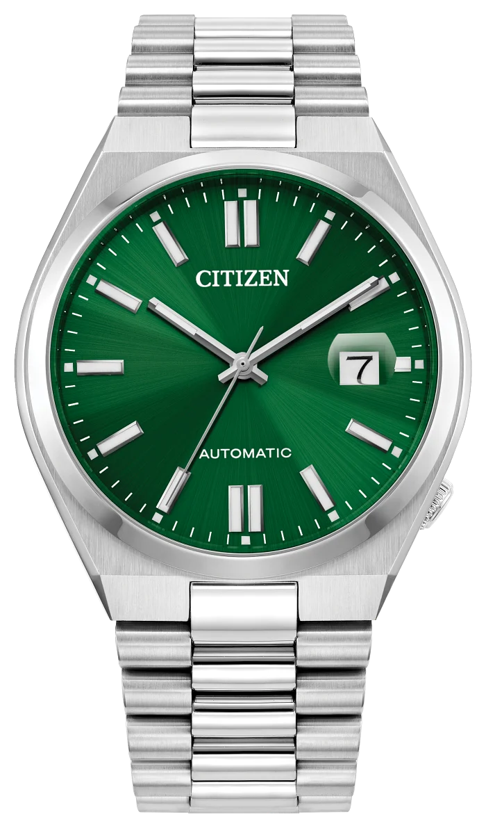 Citizen Tsuyosa NJ0150-56X with green dial and stainless steel bracelet