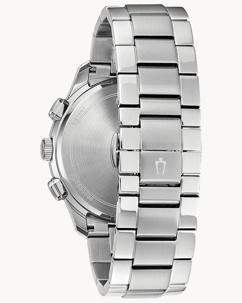 Bulova Wilton Men s Silver Black Dial Classic Steel Watch Bulova