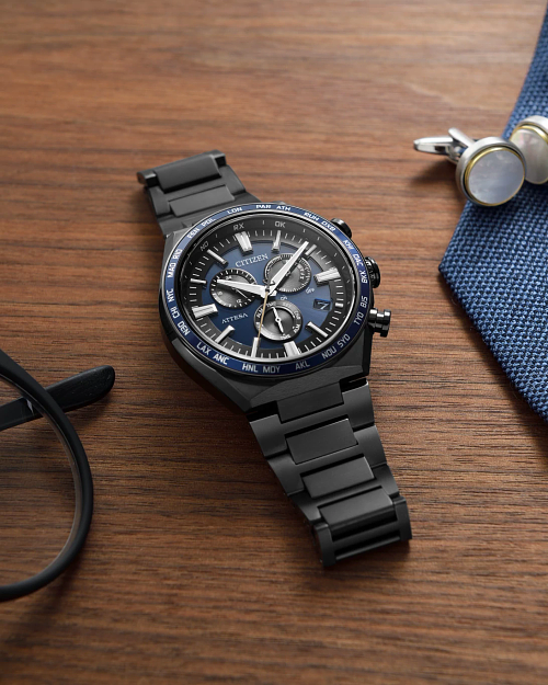 ATTESA Blue Dial Super Titanium with DLC Coating Bracelet ATTESA Blue Dial Super Titanium with DLC Coating Bracelet