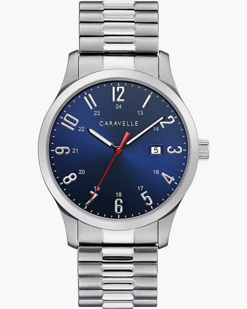 Blue Dial Stainless Steel Expansion Traditional 43B161 Bulova