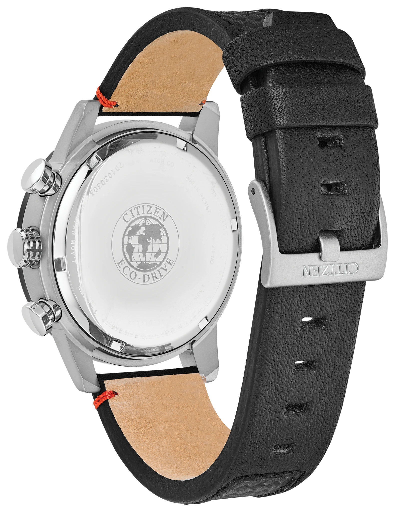 Primo - Men's Eco-Drive CA0681-03E Black Leather Strap Watch