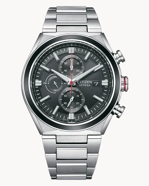 Attesa Black Dial Super Titanium Bracelet CA0836 68E CITIZEN