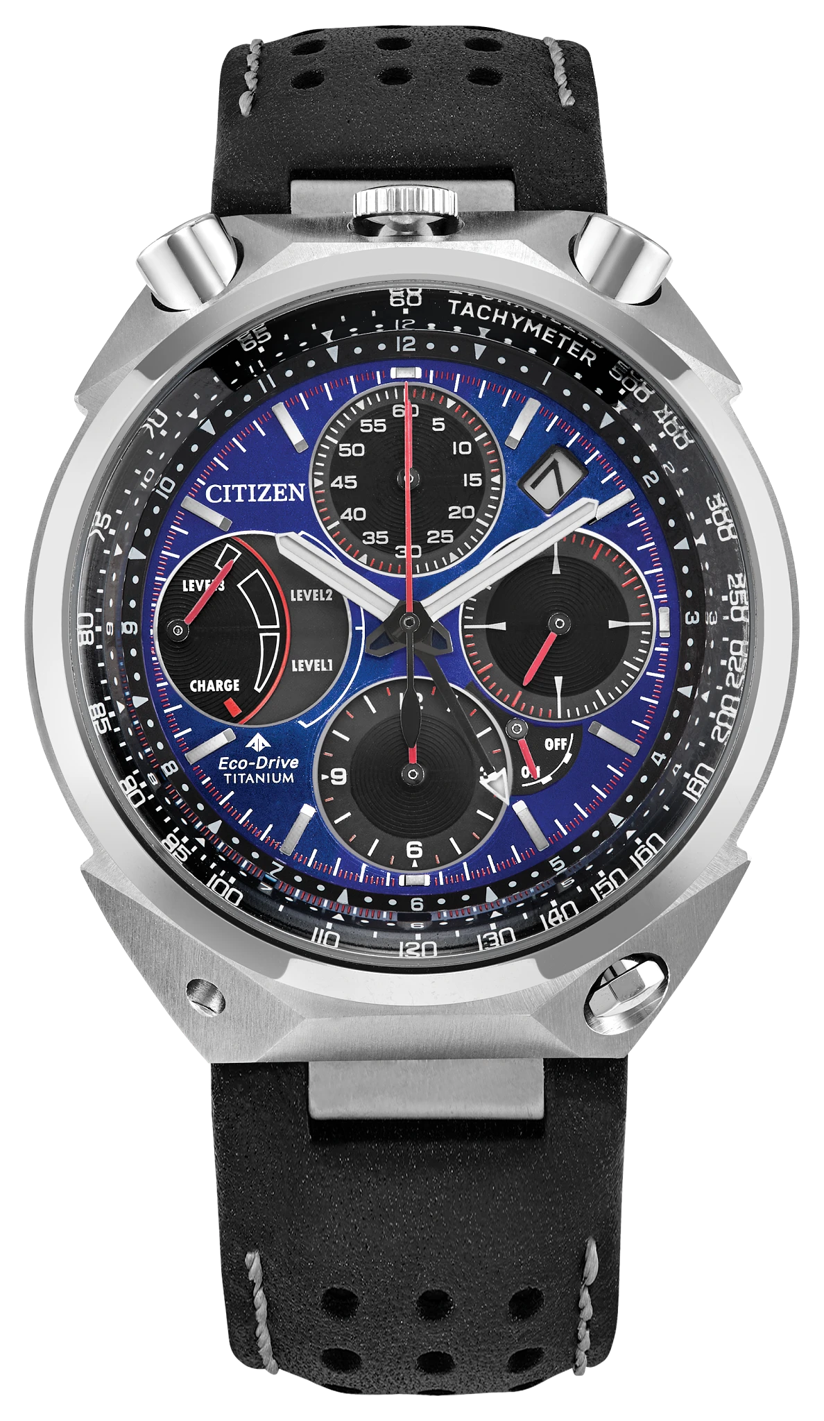 au maison Promaster Tsuno Chrono Racer Blue Dial Leather Strap AV0088-01L