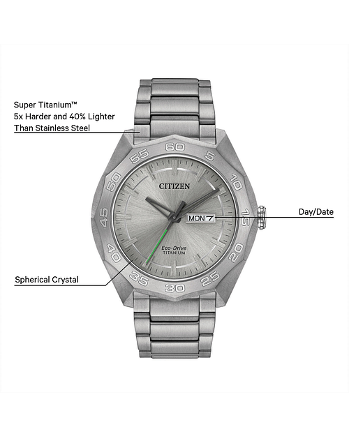 Brycen Men s Eco Drive AW0060 54A Light Weight Grey Watch CITIZEN