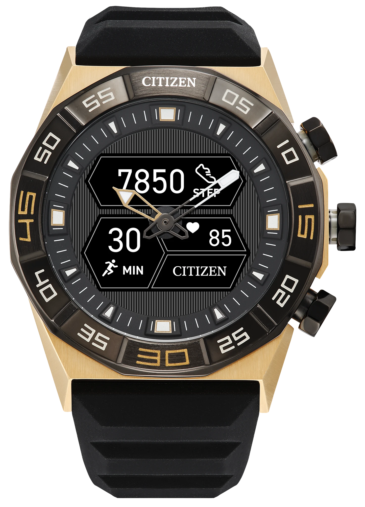 au maison CZ Smart Hybrid Black Dial Silicone Strap JX2009-03E