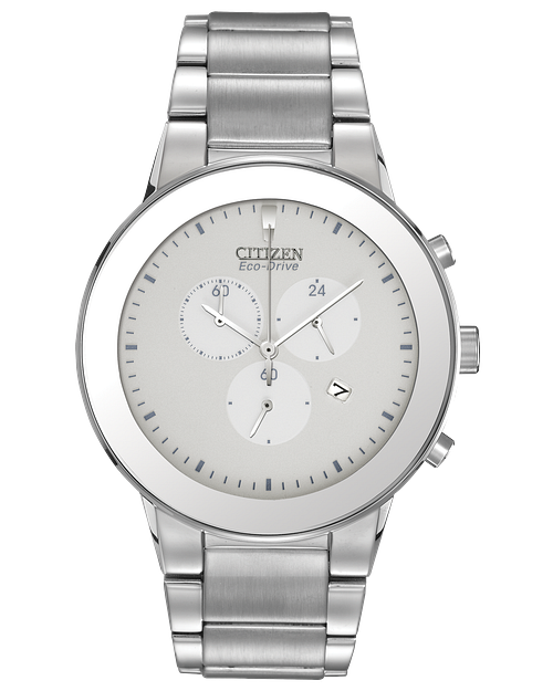 Axiom Silver-Tone Dial Stainless Steel Bracelet AT2240-51A | CITIZEN