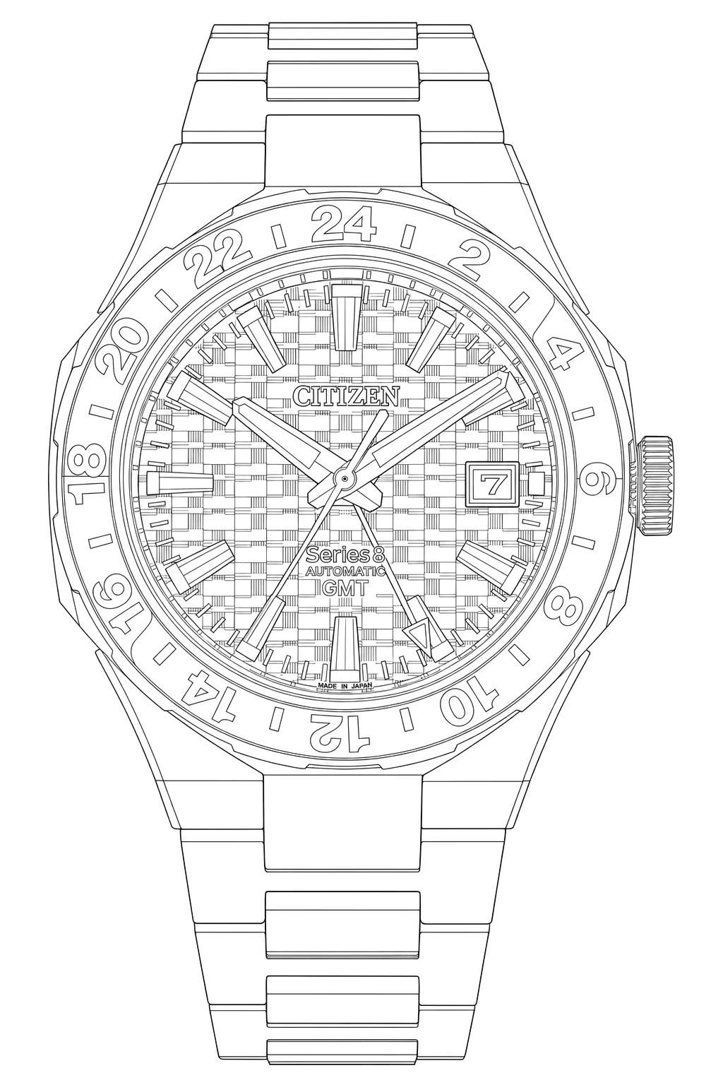 Watch technical diagram
