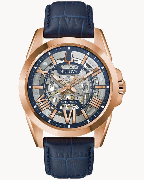 Blue Dial Leather Strap Sutton 97A161 Bulova