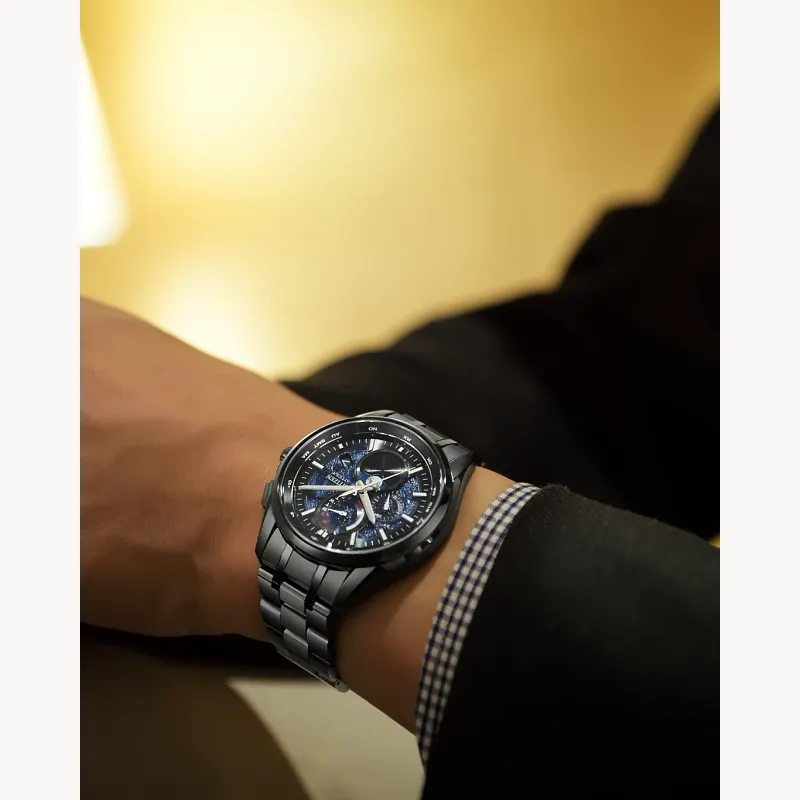 ATTESA Blue Dial Super Titanium with DLC Coating Bracelet BY1008 ATTESA Blue Dial Super Titanium with DLC Coating Bracelet BY1008