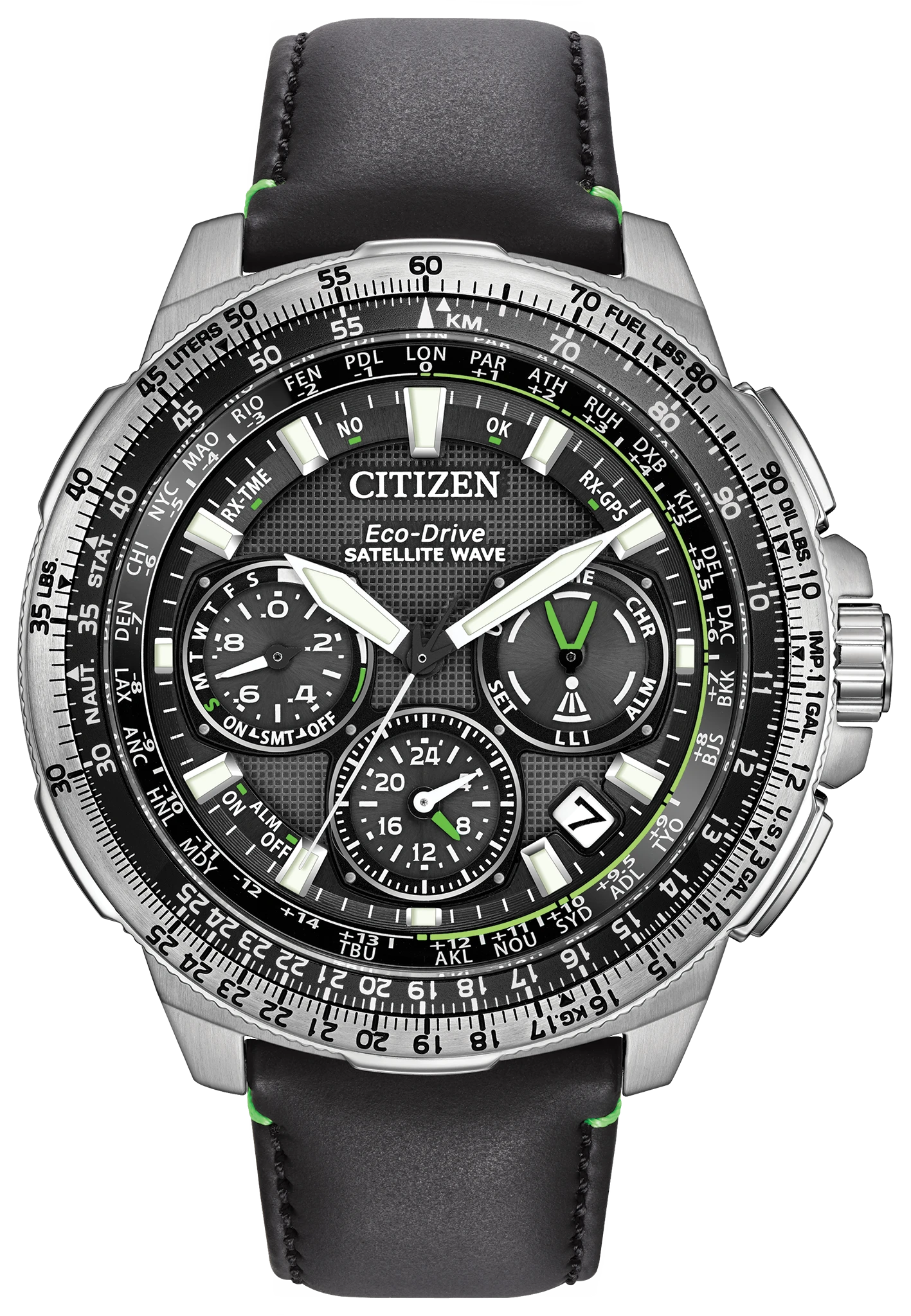 Promaster Navihawk GPS Black Dial Leather Strap CC9030-00E | CITIZEN