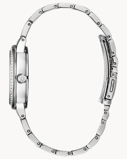 Bulova Phantom Women s Silver Blue Dial Crystal Watch Bulova