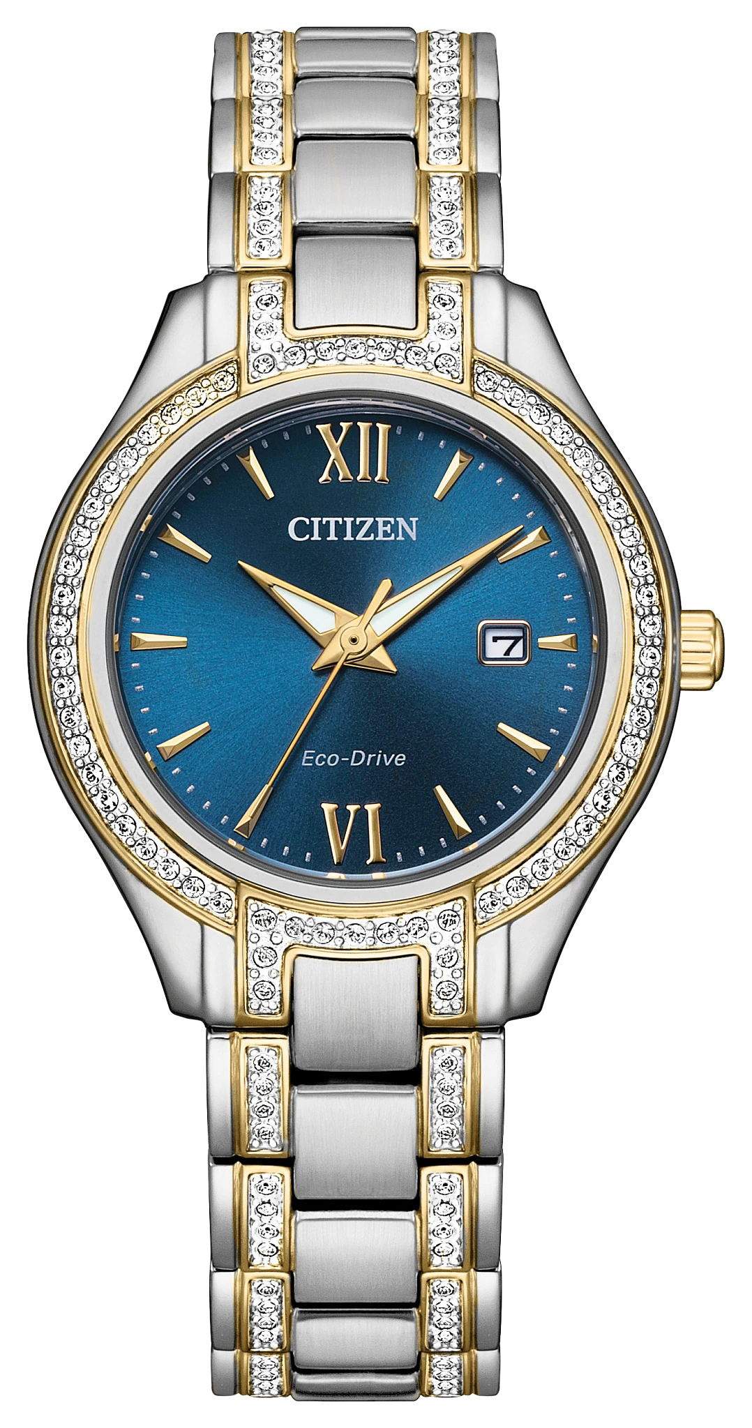 au maison Silhouette Crystal Navy Dial Stainless Steel Bracelet FE1234-50L