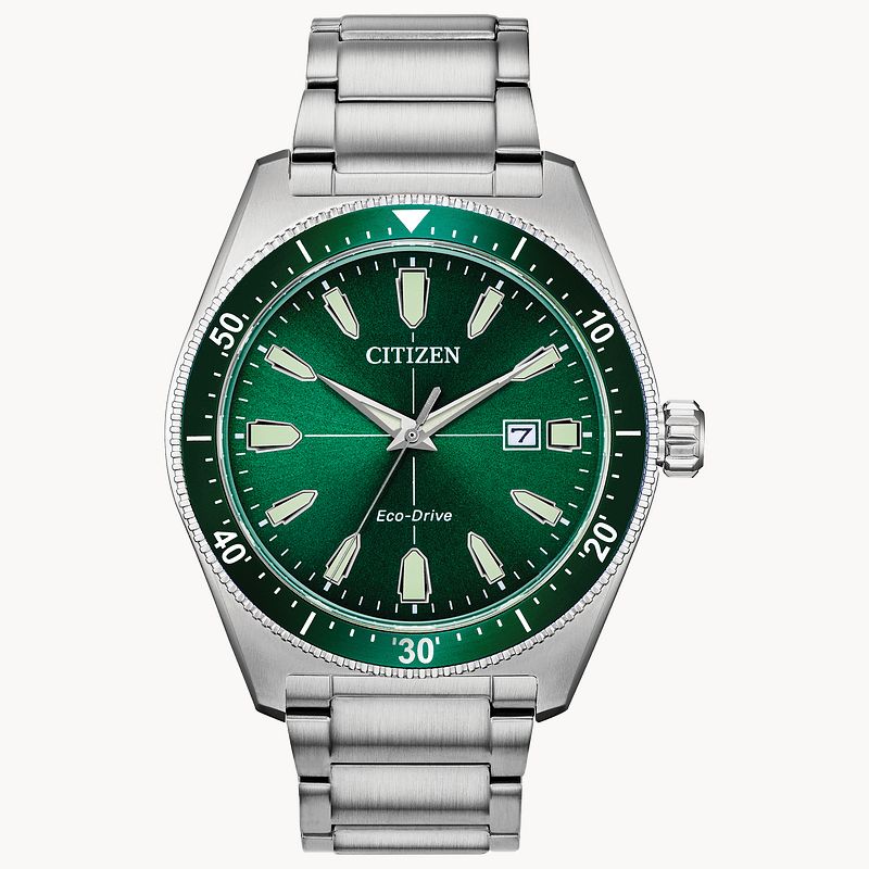 Citizen Vintage Brycen Sport Eco Drive Green Dial Watch CITIZEN