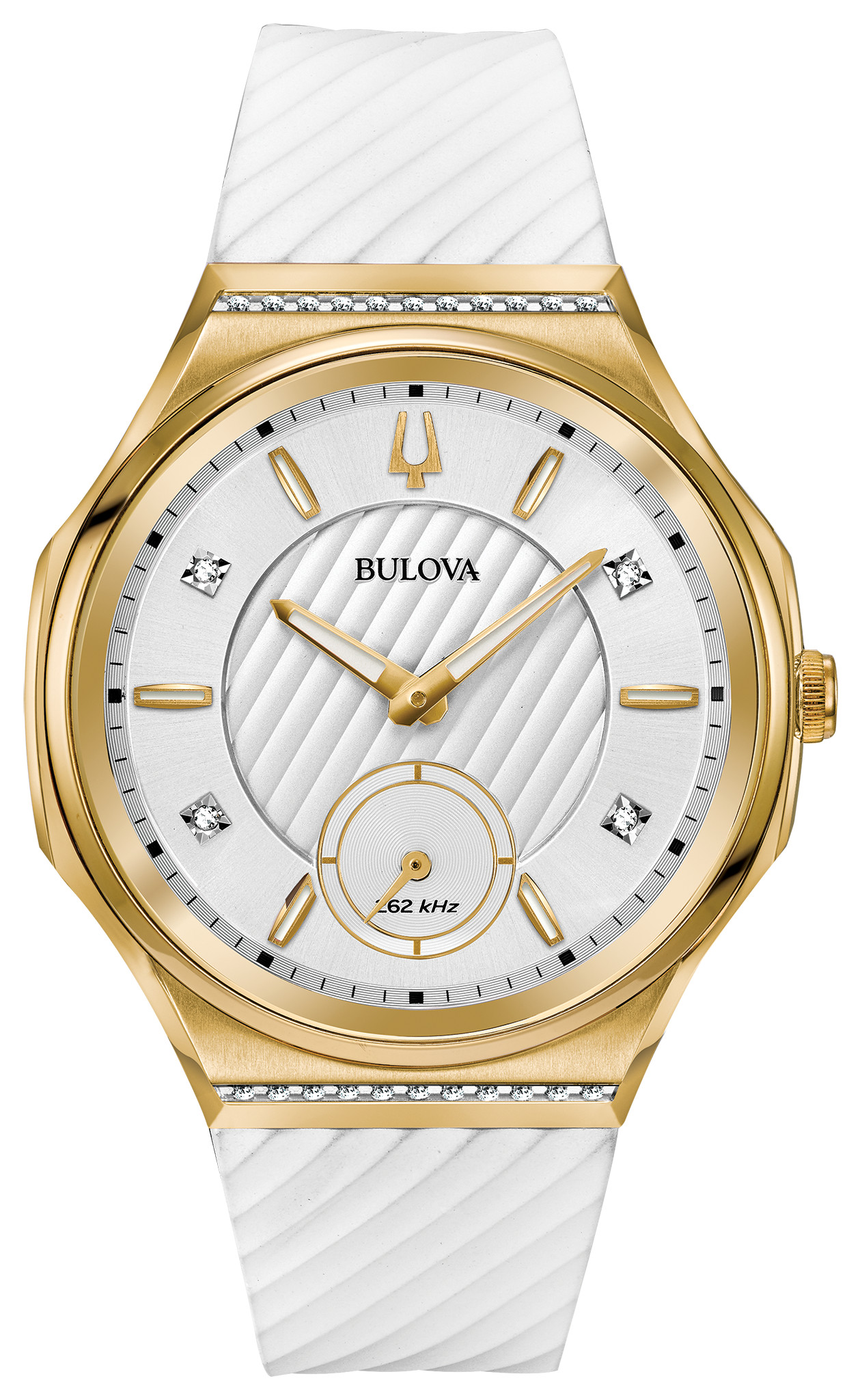 bulova curv watch with diamonds