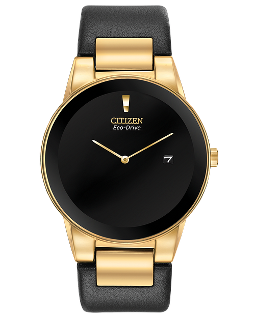 Citizen Axiom Men's Eco-Drive Gold Black Dial Watch