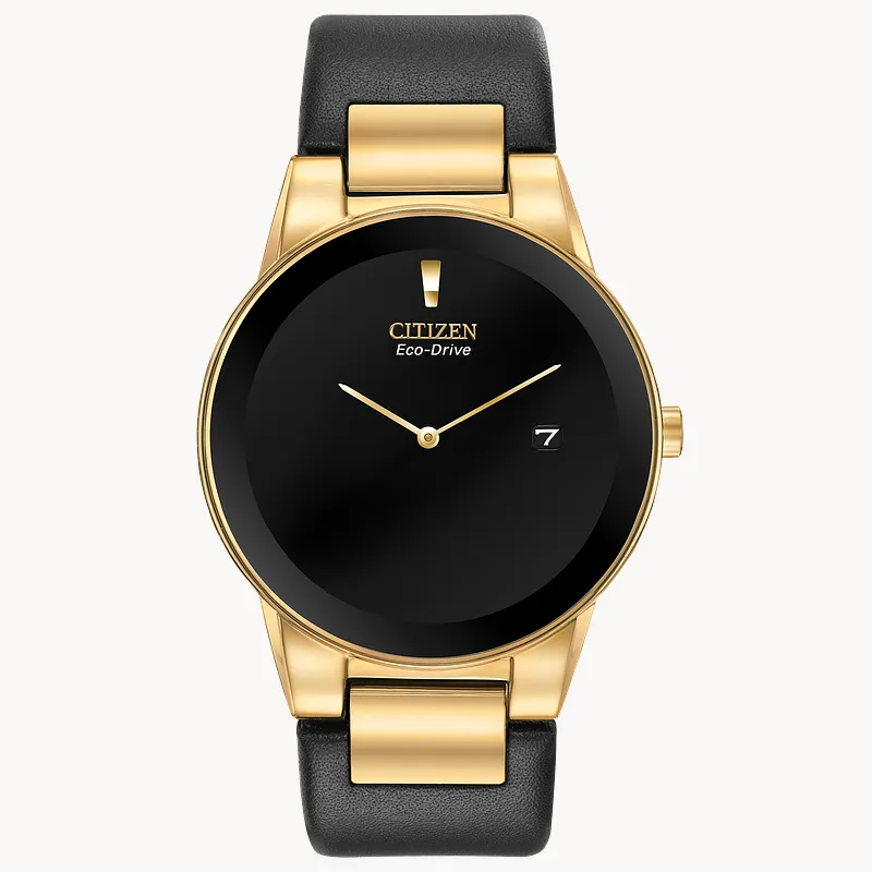 Citizen Axiom Men's Eco-Drive Gold Black Dial Watch | CITIZEN Citizen Axiom Men's Eco-Drive Gold Black Dial Watch | CITIZEN