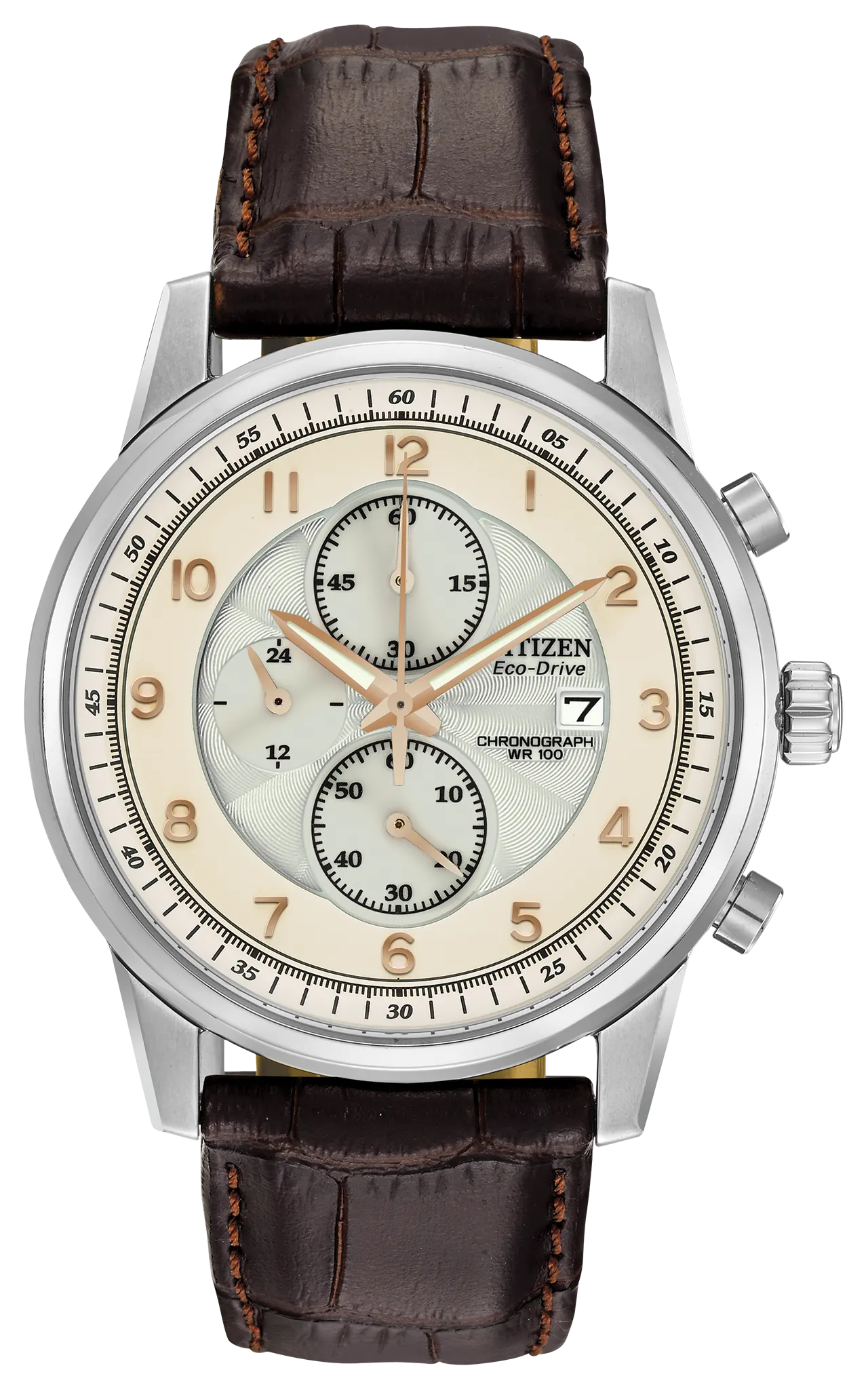 Chandler White Dial Leather Strap CA0331-13A | CITIZEN